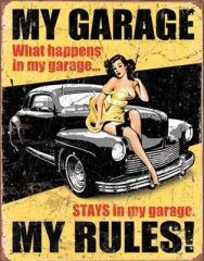 Blechschild - Tin Sign  My Garage